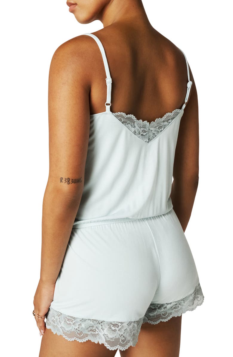 Posh Peanut Lace Pajama Romper, Alternate, color, Blue