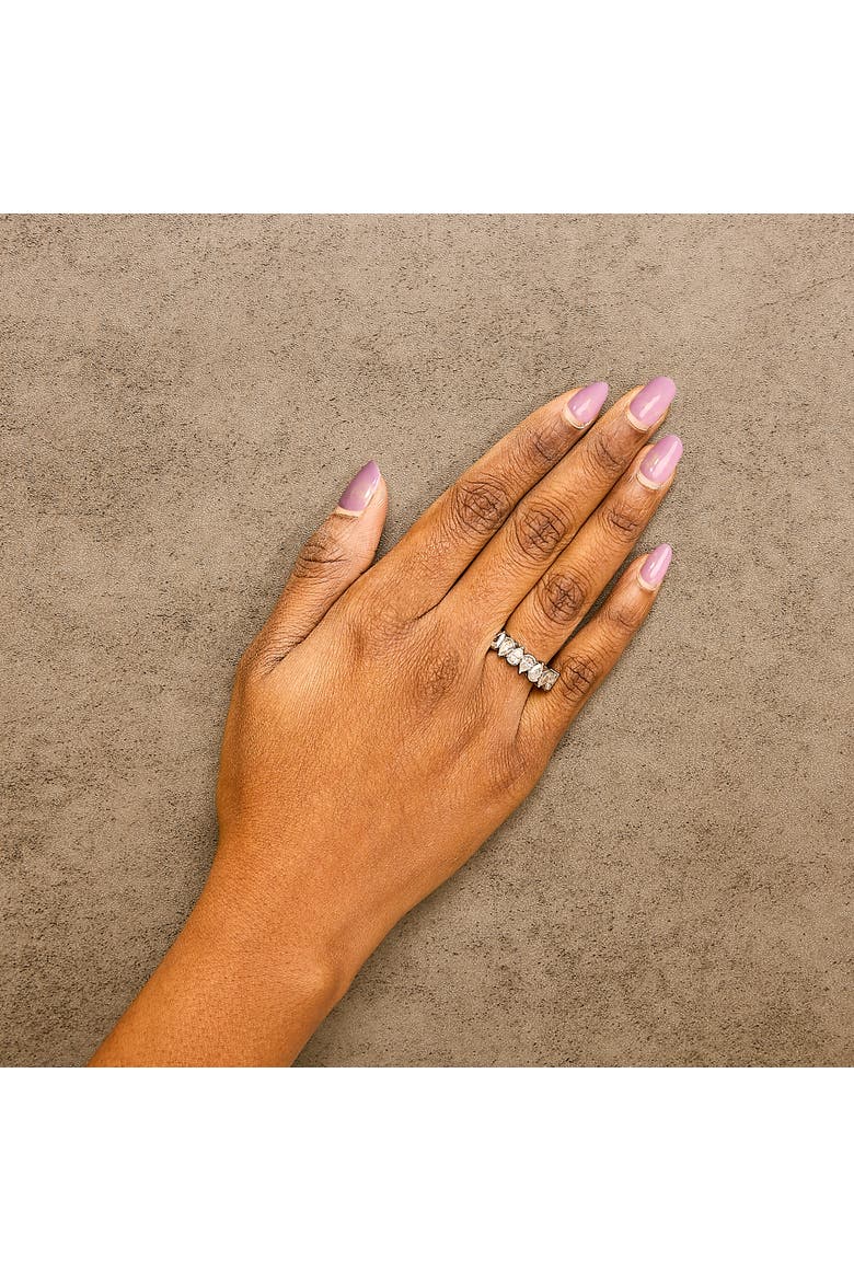 14K Gold 1 2/3 Cttw Lab Grown Pear Shaped Diamond Band Ring, Alternate, color, White Gold