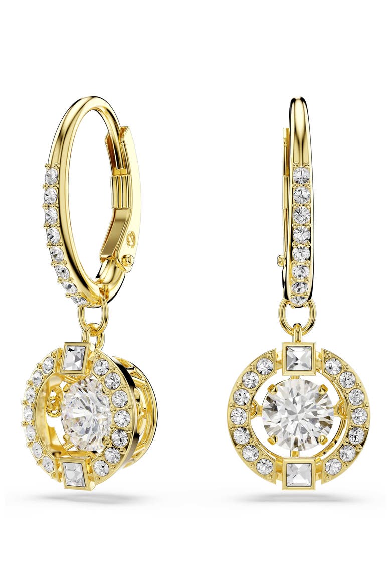 Una Crystal Drop Earrings, Main, color, WHITE/ GOLD