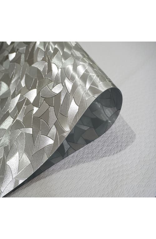 Dainty Home Mirror Print Set Of 4 Placemats In Gray
