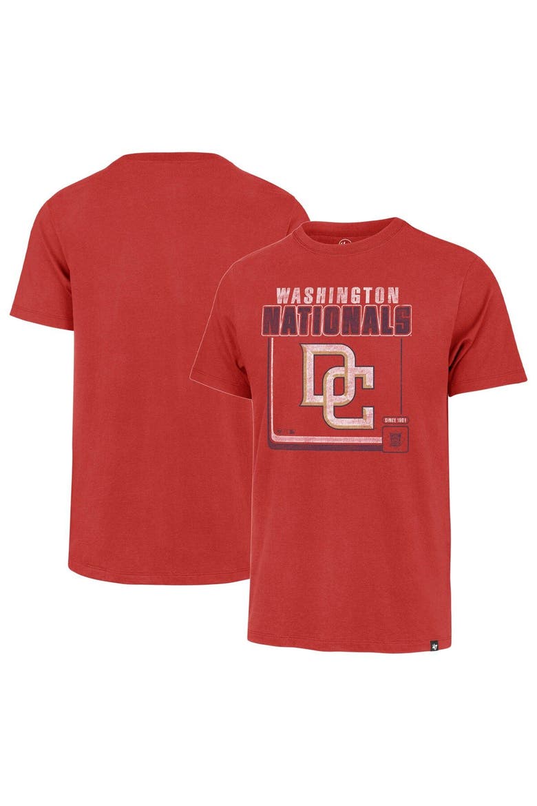 Men's '47  Red Washington Nationals Cooperstown Collection Borderline Franklin T-Shirt, Main, color, Red