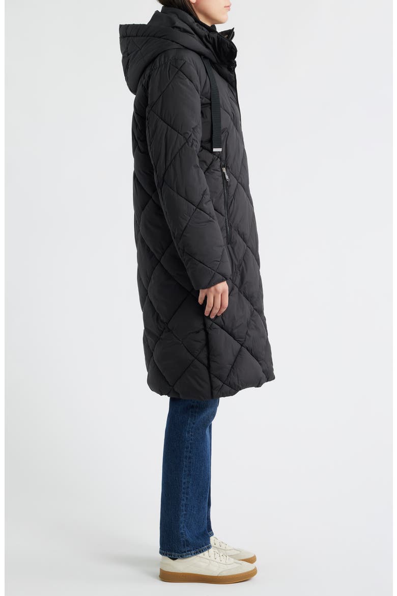 Hooded Puffer Coat, Alternate, color, BLACK