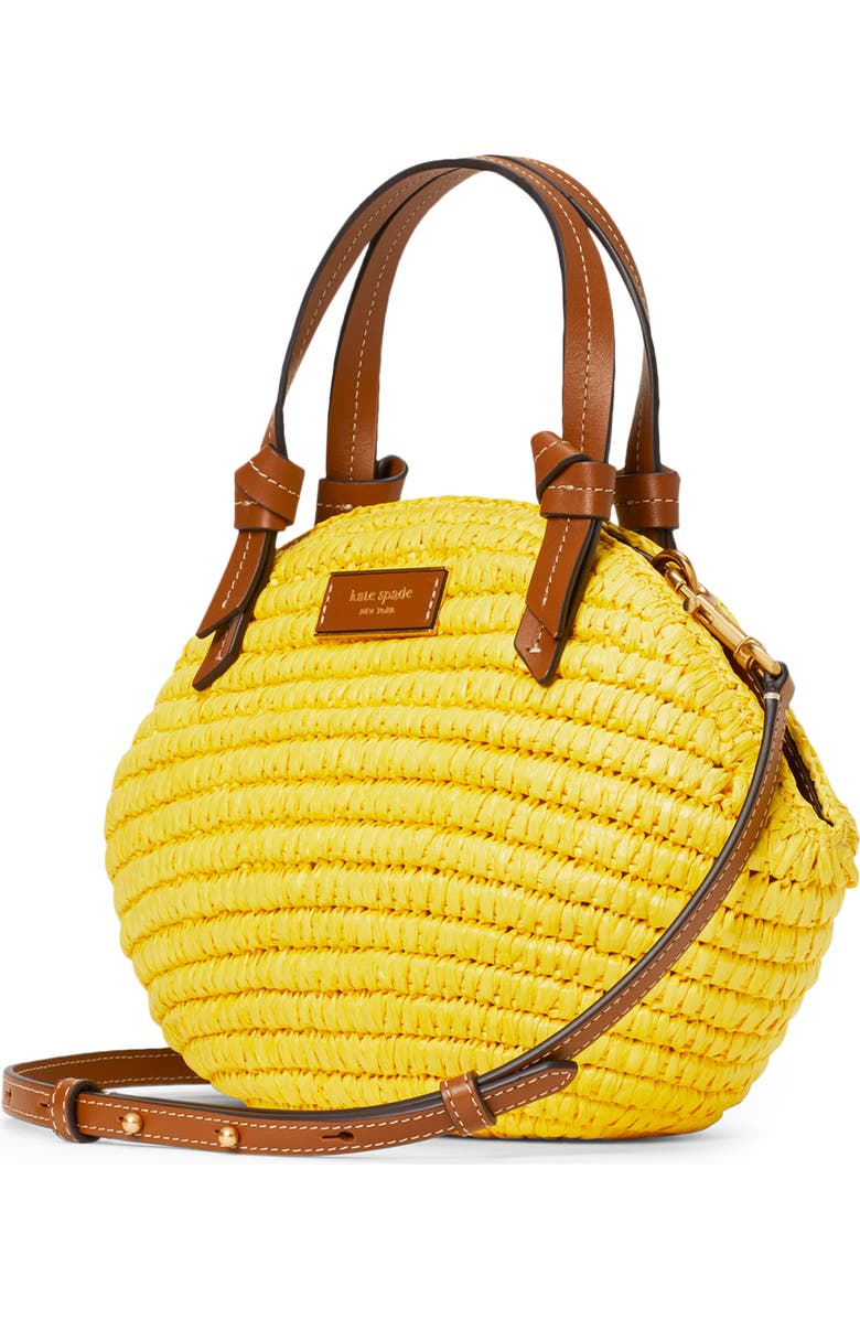 Kate Spade New York lemon drop straw crossbody bag, Alternate, color,