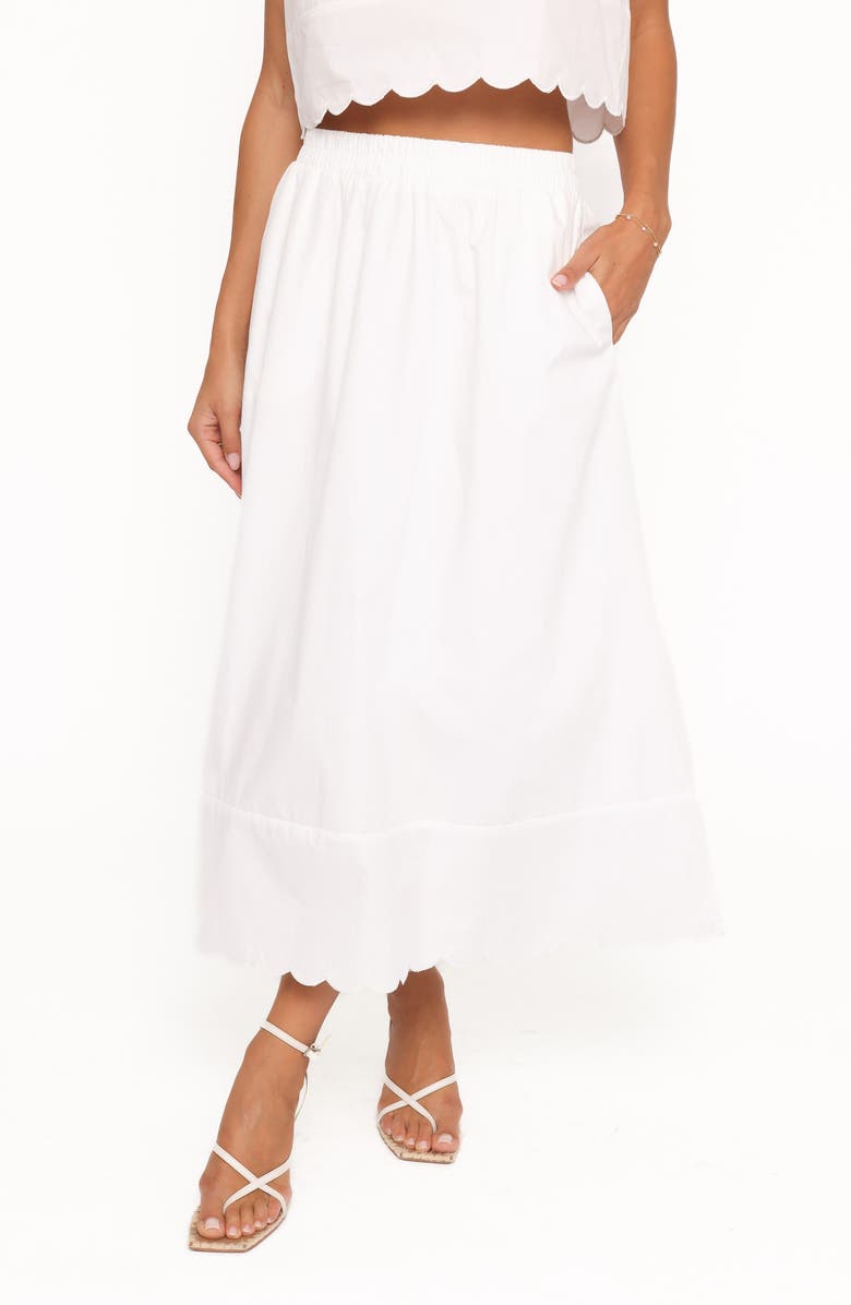 Petal & Pup Heather Cotton Maxi Skirt Set, Alternate, color, White