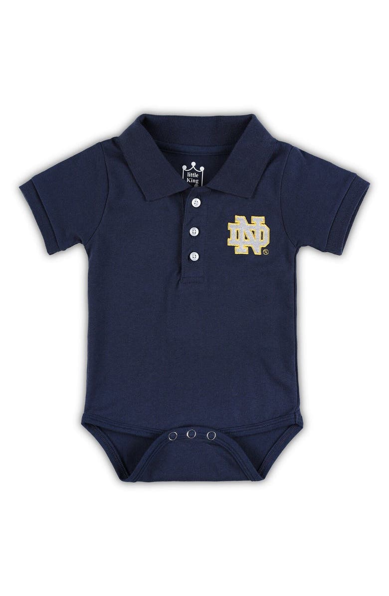 LITTLE KING Newborn & Infant Navy Notre Dame Fighting Irish Lit Polo Bodysuit, Main, color, 