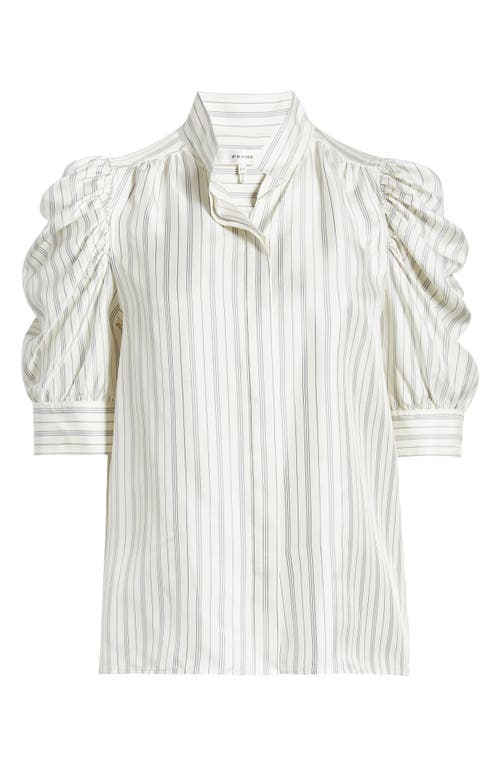 Frame Womens Creamgillian Striped-print Silk Top In Cream Multi
