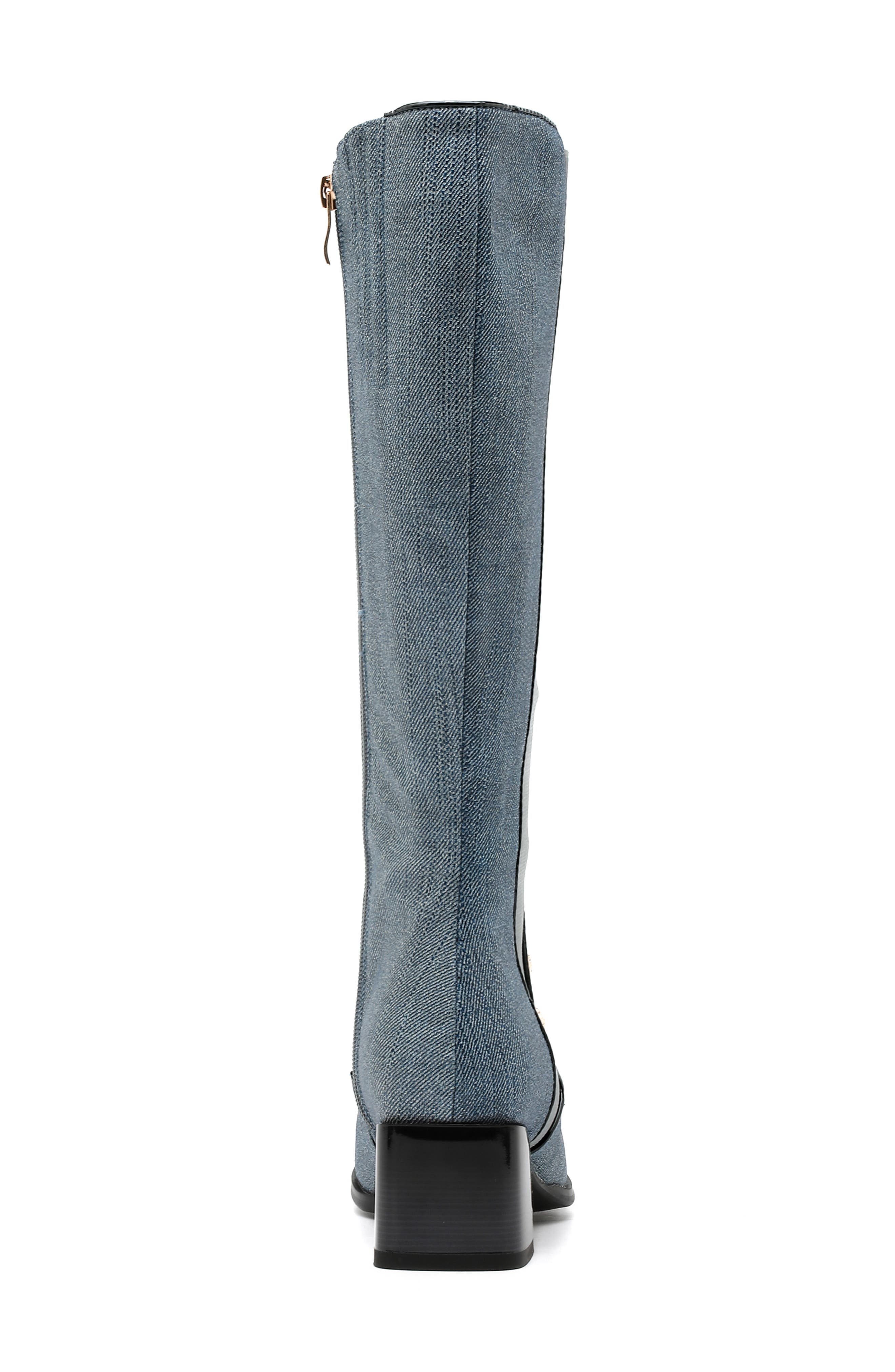 Wisdom Faux Leather Boot, Alternate, color, BLUE DENIM