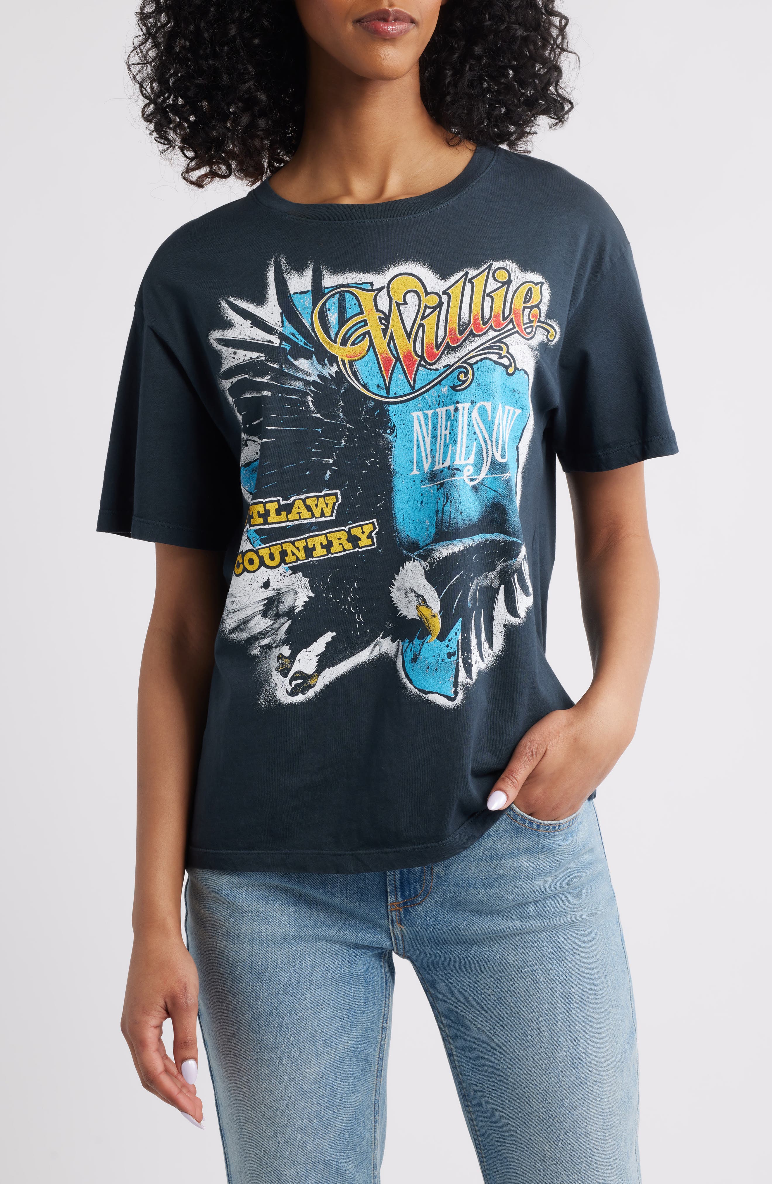 Daydreamer Willie Nelson Outlaw Country Cotton Graphic T-Shirt