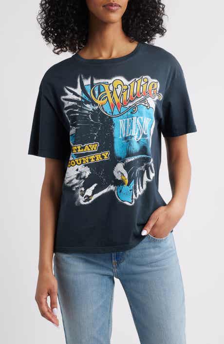 Daydreamer Willie Nelson Outlaw Country Cotton Graphic T-Shirt