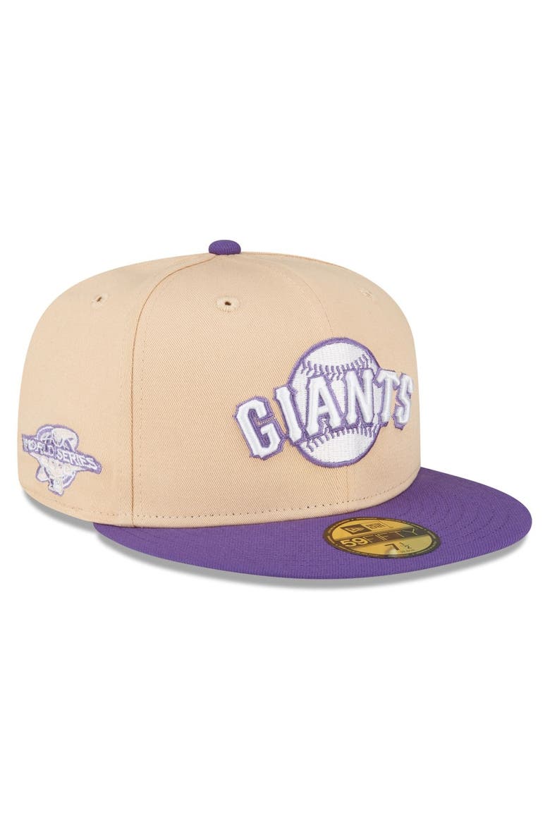 Men's New Era Peach/Purple San Francisco Giants 2002 World Series Side Patch 59FIFTY Fitted Hat, Main, color, Orange