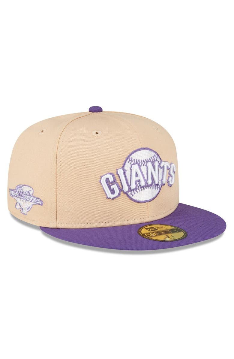New Era Men's New Era Peach/Purple San Francisco Giants 2002 World Series Side Patch 59FIFTY Fitted Hat, Main, color,