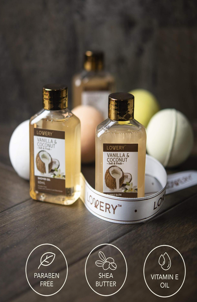 Lovery Premium Eco-Friendly Bathtub Caddy Gift Set, Alternate, color, Light Brown Bamboo