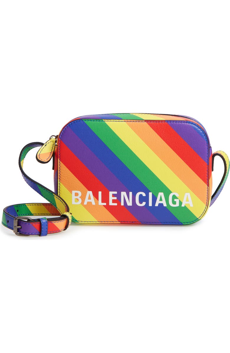 Balenciaga LGBTQIA+ Pride Rainbow Leather Crossbody Camera Case, Main, color,