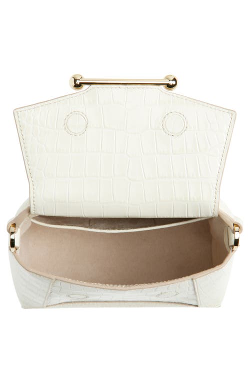 Strathberry Nano Mosaic Croc Embossed Leather Top Handle Bag