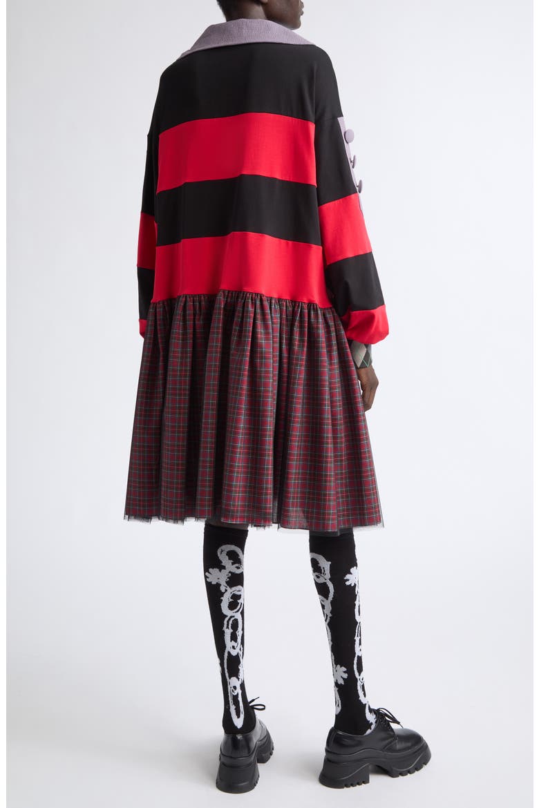 Barkie Rugby Dress, Alternate, color, BLACK AND RED MULTI