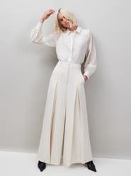 Ro&Zo Pleat Detail Wide Leg Pants