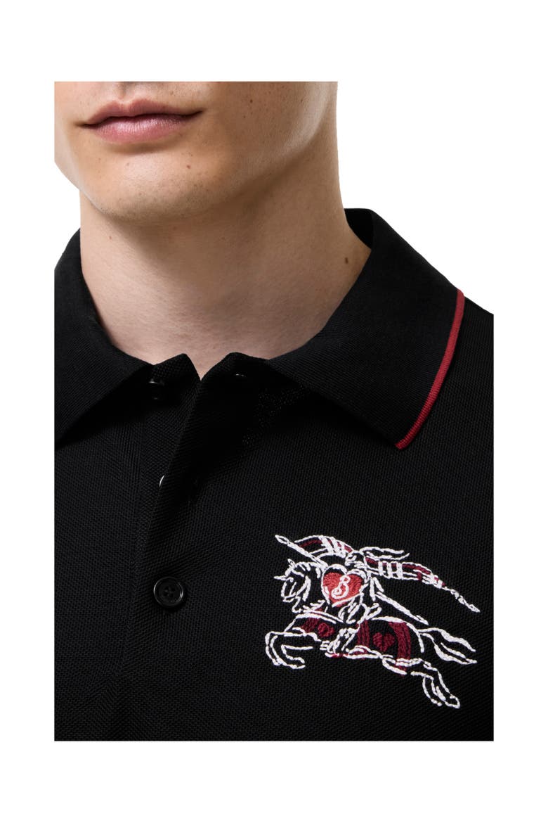 Heart Knight Cotton Polo Shirt, Alternate, color, Black