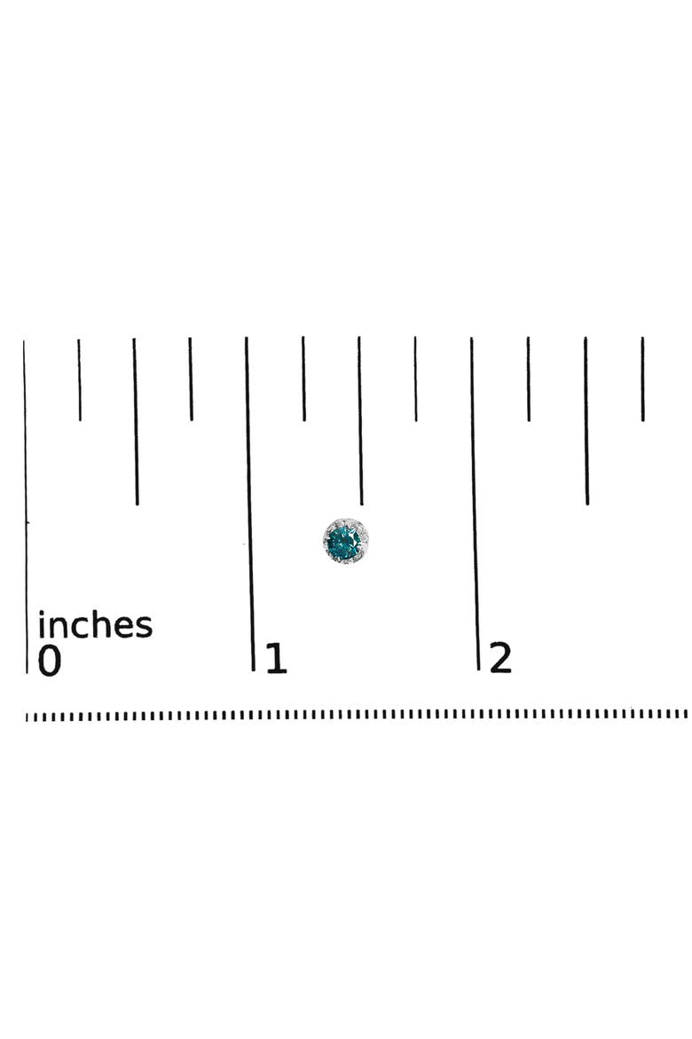 14K White Gold 1/2 cttw White and Treated Blue Round Diamond Earrings, Alternate, color, White