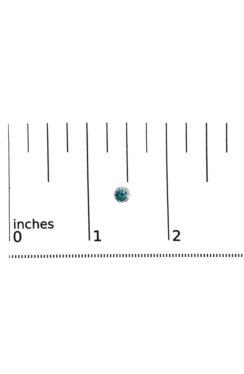 Haus of Brilliance 14K White Gold 1/2 cttw White and Treated Blue Round Diamond Earrings, Alternate, color, White