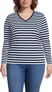 Lands' End Supima Cotton Long Sleeve V-Neck T-Shirt