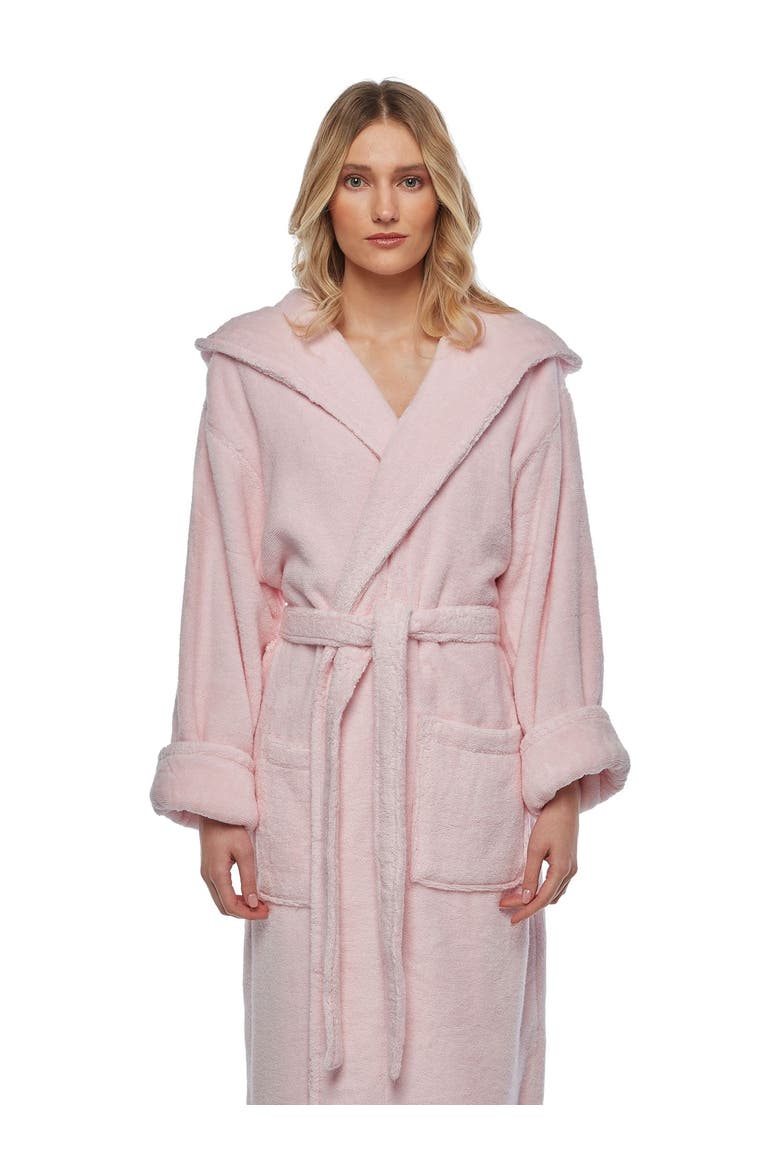 Softy Womens Ankle Length Long Cotton Robe, Alternate, color, Pink