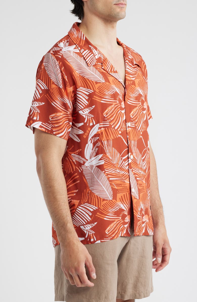 BOSS Beach Camp Shirt, Alternate, color, Bright Orange