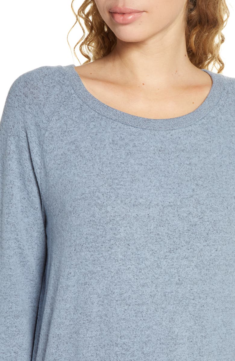 Make + Model Cozy Crew Raglan Sweatshirt, Alternate, color, Blue Ashley Marl