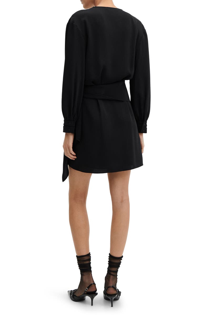 MANGO Long Sleeve Wrap Dress, Alternate, color, 
