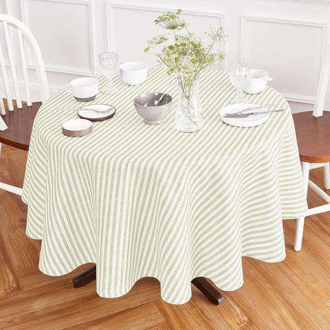 Linen Round Tablecloth - Amalfi Stripe