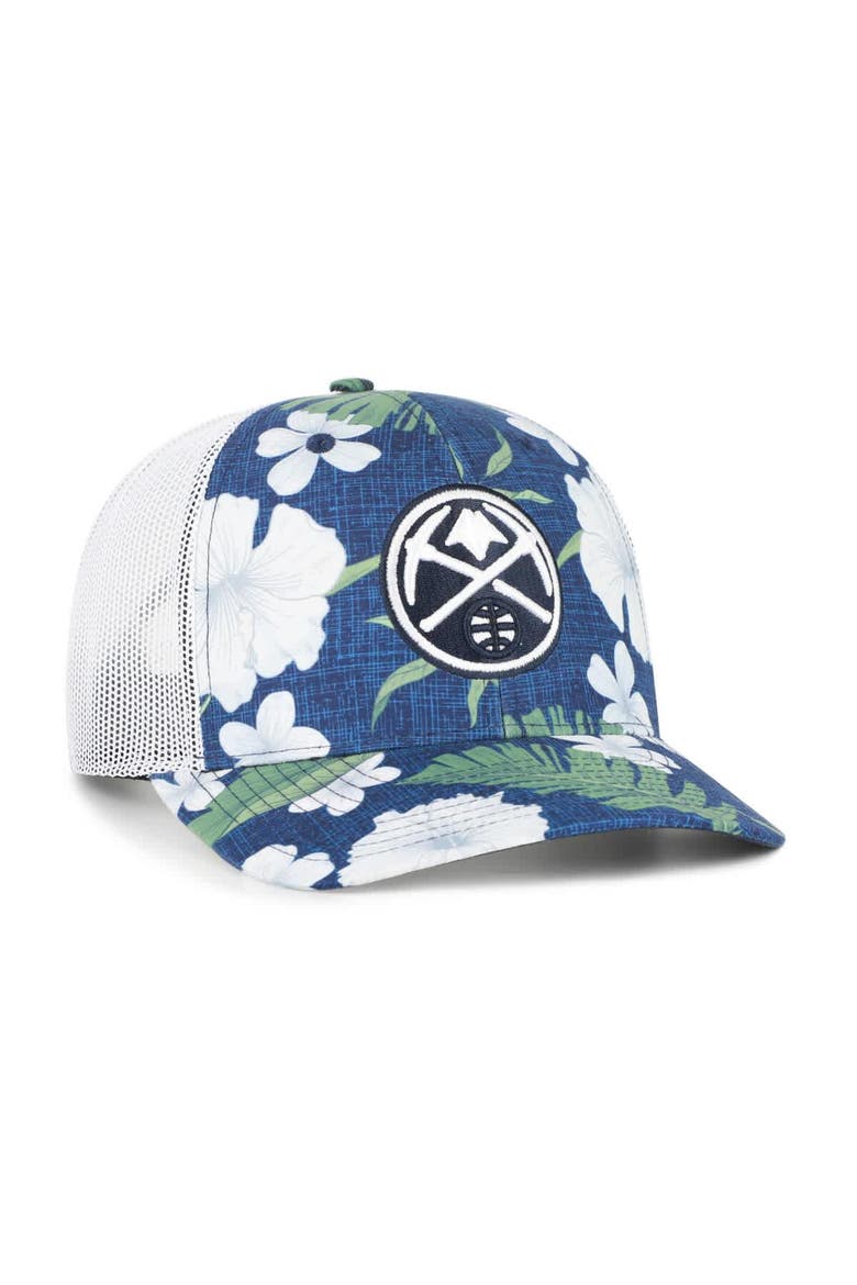 Men's '47  Navy Denver Nuggets Beach Side Trucker Adjustable Hat, Alternate, color, Navy