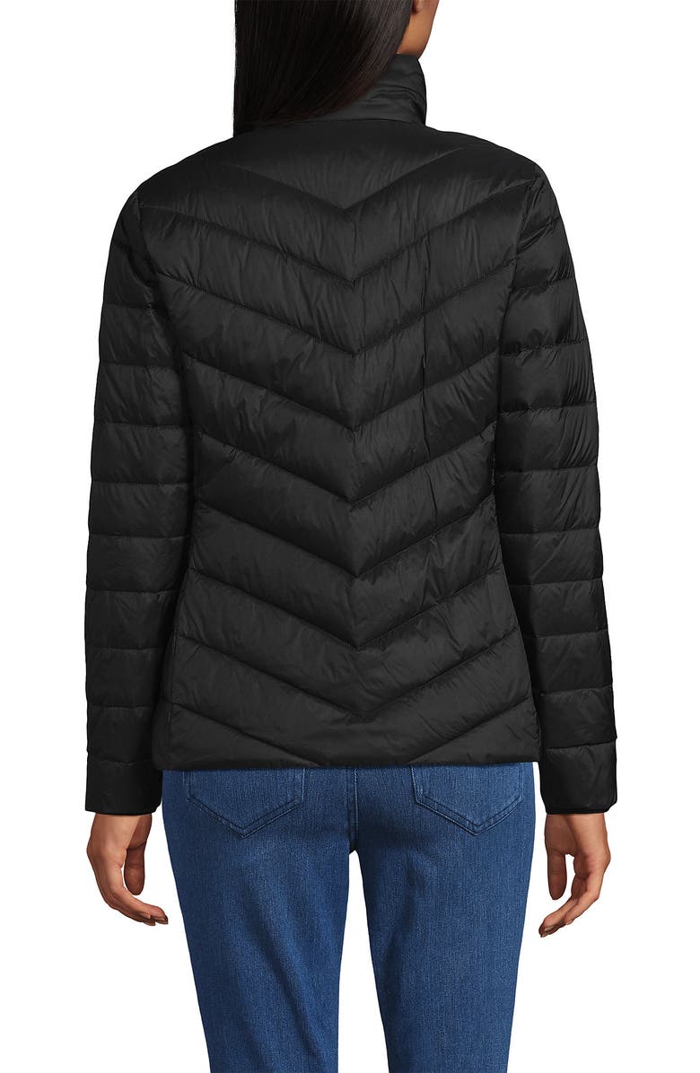 Lands' End Wanderweight Ultralight Packable Chevron Quilted Down Jacket, Alternate, color, Black