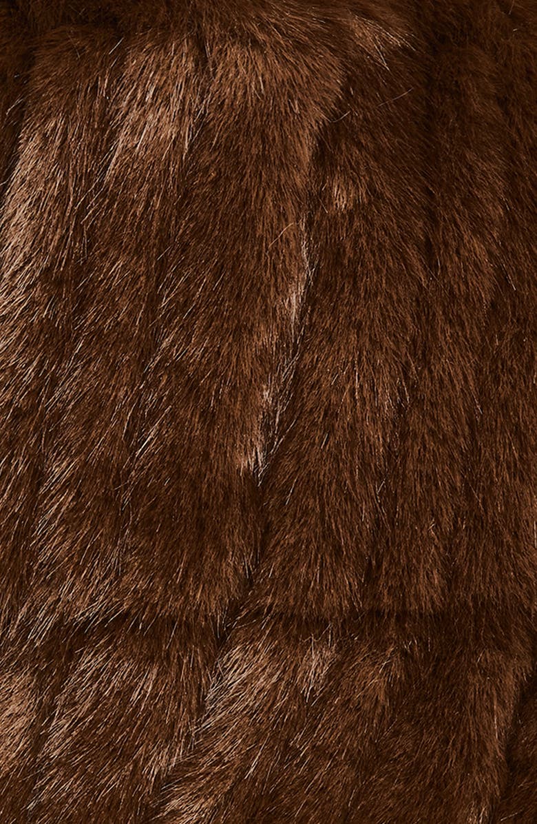 La Fiorentina Faux Fur Bucket Hat, Alternate, color, Chocolate