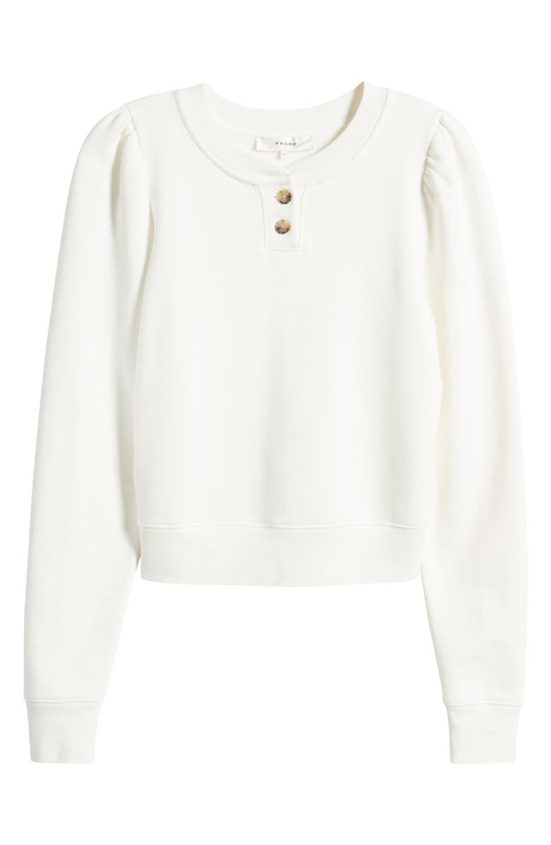 FRAME Femme Cotton Blend Henley Sweatshirt, Alternate, color, 