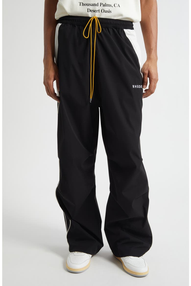 Ramona Piped Track Pants, Main, color, BLACK / WHITE