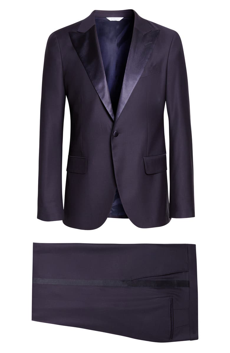 Boglioli Milano Stretch Wool Satin Tuxedo, Alternate, color, Navy