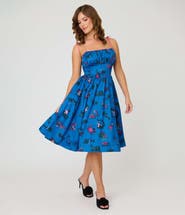 Unique Vintage 1950s Cotton Swing Dress
