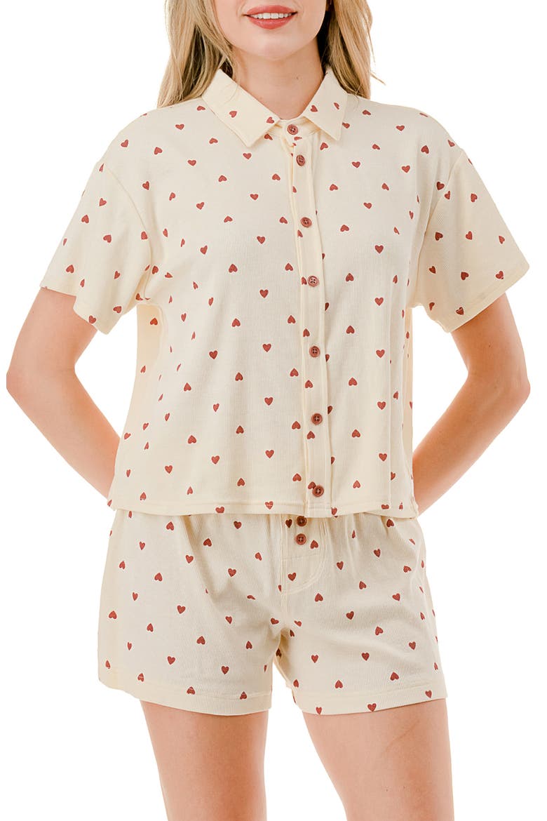 Heart Pajamas, Main, color, WHITE