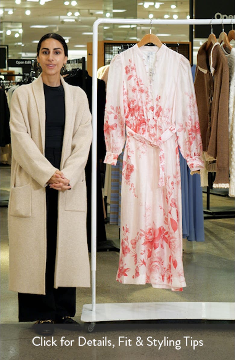 Rosalyn Floral Long Sleeve Belted Dress, sales video thumbnail