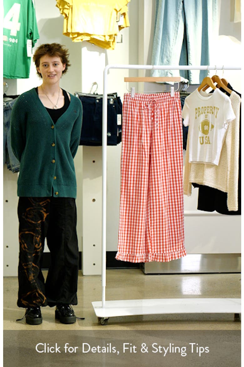 Marina Gingham Ruffle Hem Cotton Pants video