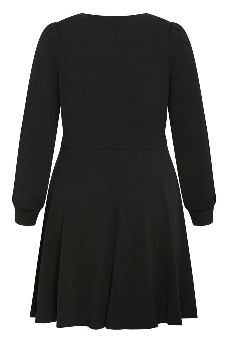 Karter Long Sleeve Fit & Flare Dress, Alternate, color, BLACK