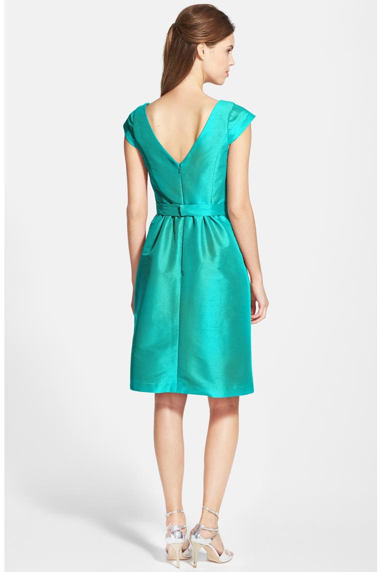 Woven Fit & Flare Dress, Alternate, color, AZURE