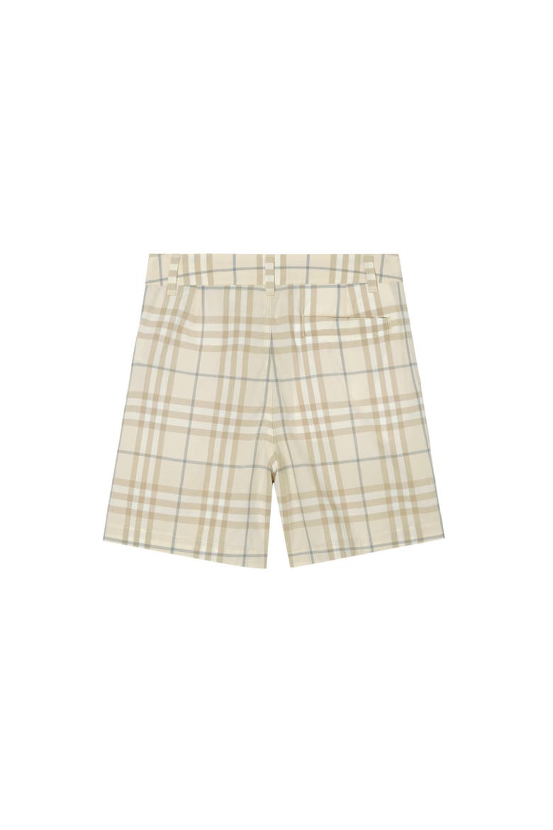 Check Cotton Shorts, Alternate, color, Sesame beige
