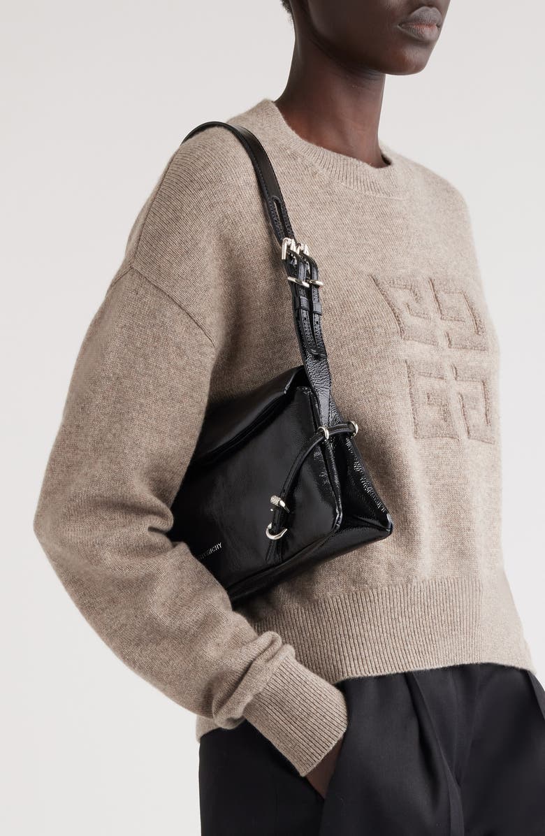 Givenchy Small Voyou Patent Leather Shoulder Bag, Alternate, color,