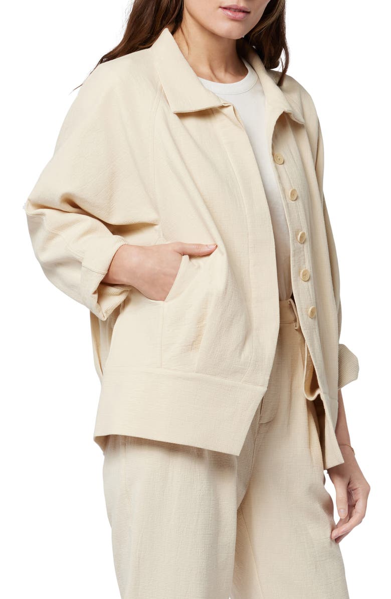 Joie Yves Cotton Jacket, Alternate, color, Bleached Sand