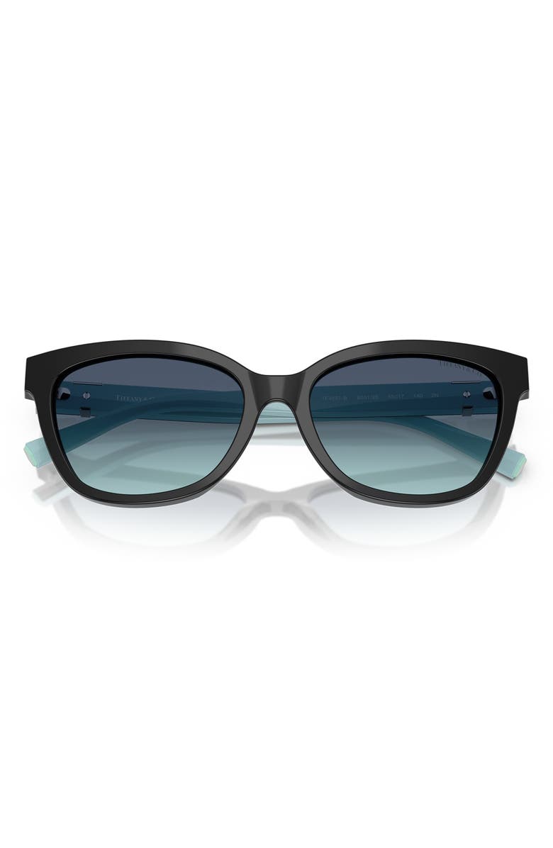 Tiffany & Co. 55mm Gradient Cat Eye Sunglasses, Alternate, color, Black/ Azure Gradient Blue