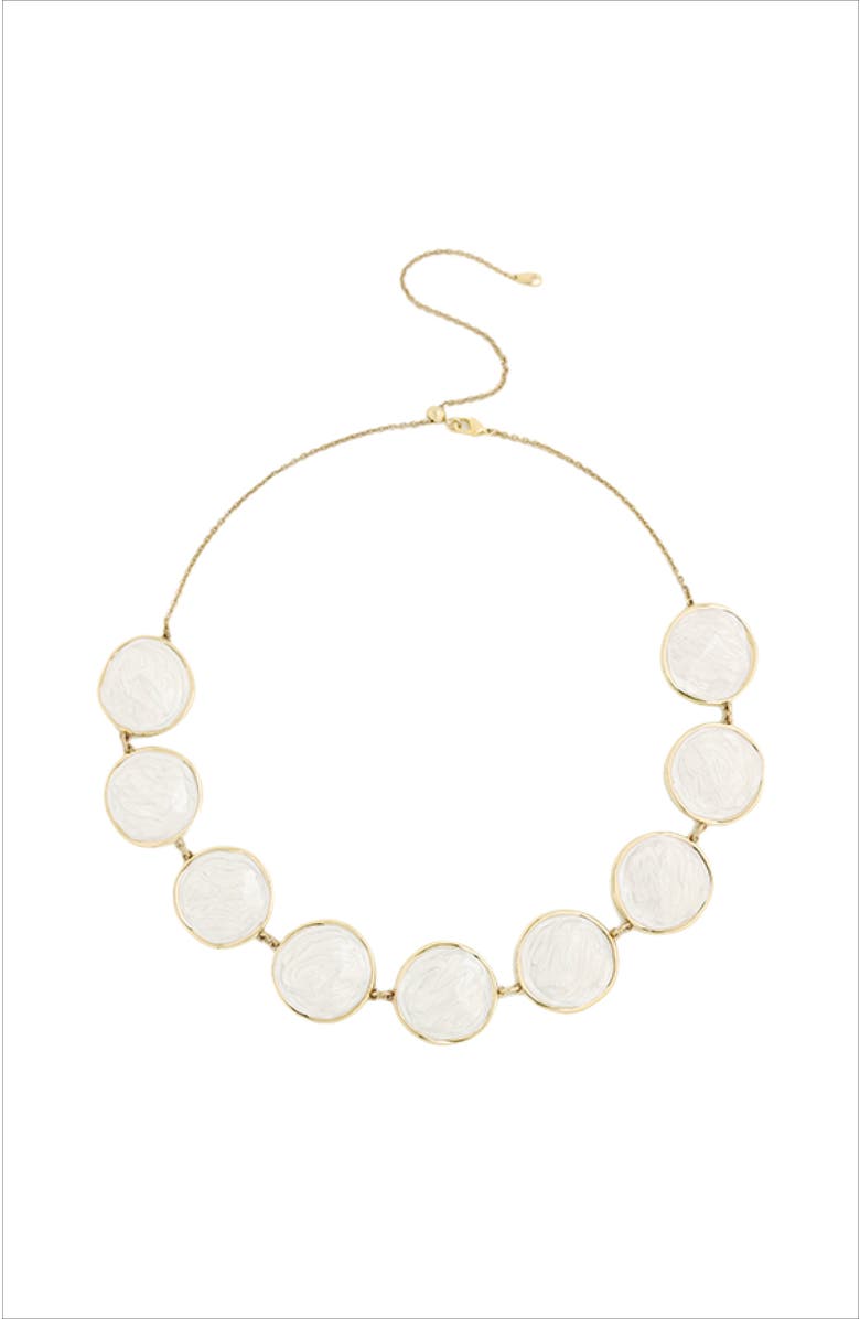 RC RETRO CHIC Enamel Ripple Necklace, Main, color, White & Gold