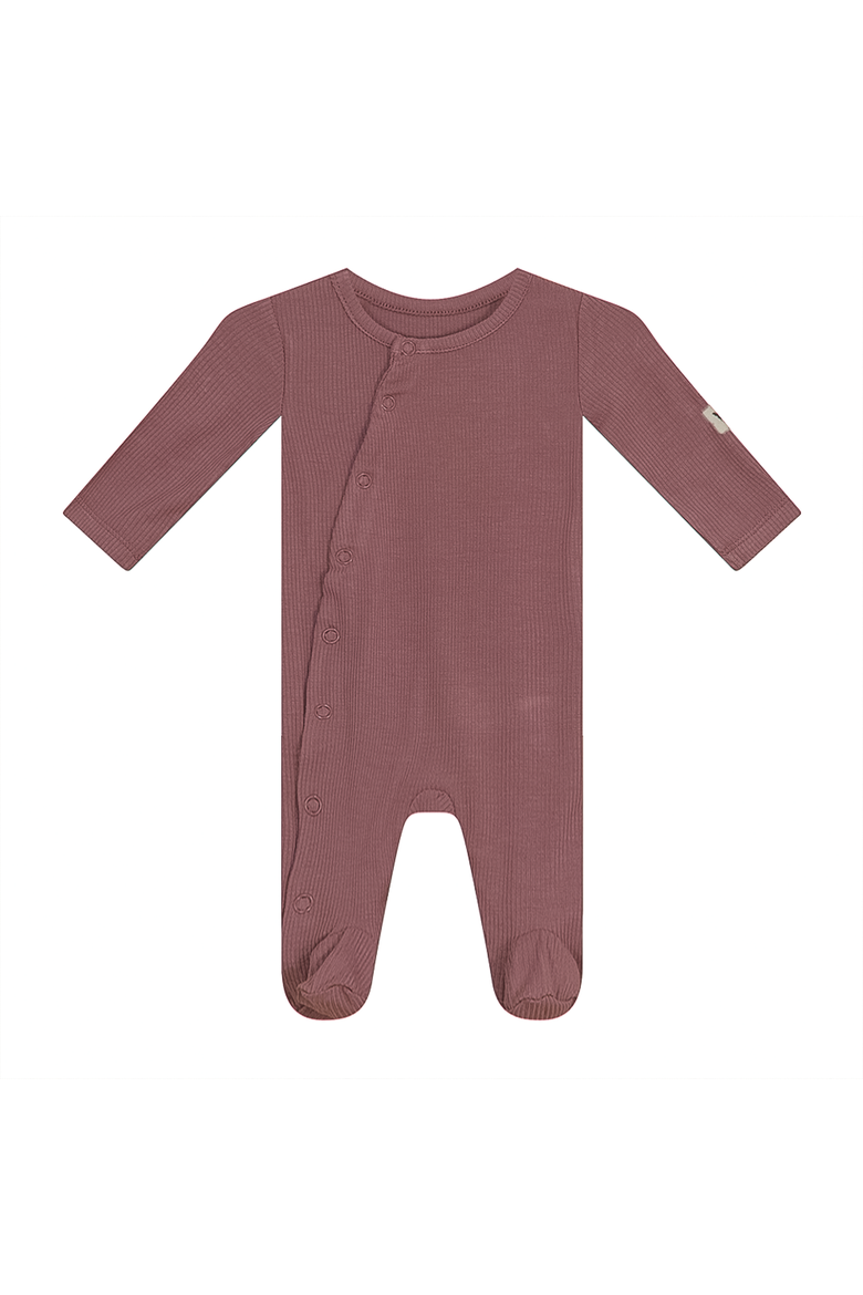 Ribbed Button Up Long Sleeve Assorted Romper Set, Main, color, Petal