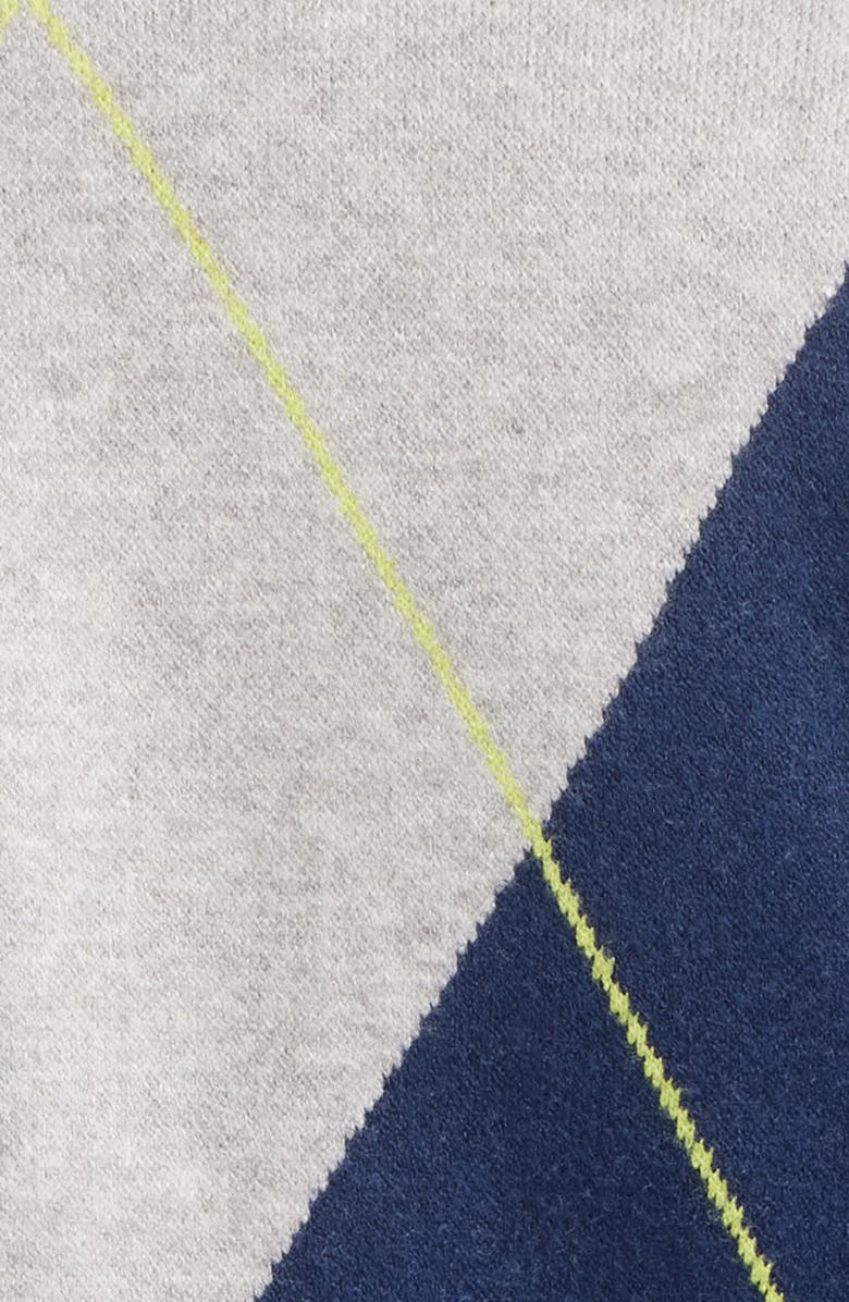 525 america Argyle Balloon Sleeve Cardigan, Alternate, color, Grey Mist Heather Multi