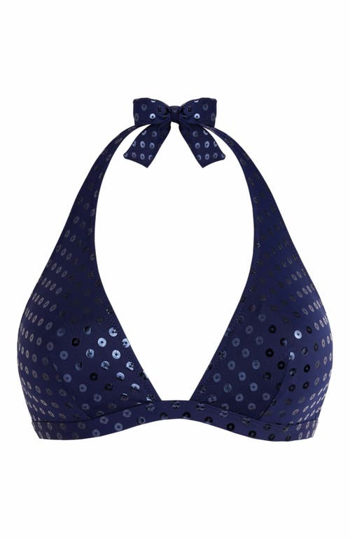 VILEBREQUIN SPARKLING HALTER RELIEF BIKINI TOP 