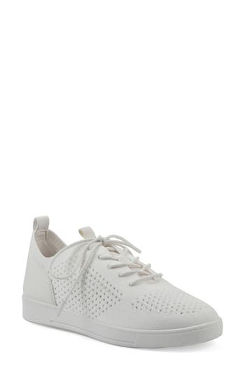 White Mountain Footwear Upscale Knit Sneaker In White Fabric